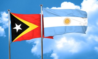 Doğu timor bayrağı Arjantin bayrağı, 3d render ile