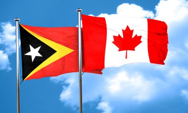 Doğu timor bayrağı Kanada bayrağı, 3d render ile