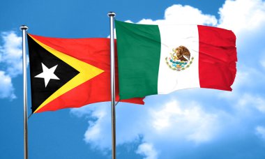 Meksika bayrağı, 3d render ile Doğu timor bayrağı