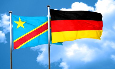Demokratik Kongo Cumhuriyeti bayrağı ile Almanya bayrağı, 3d Cumhuriyeti parçalamak