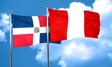 Peru bayrağı, 3d render ile Dominik Cumhuriyeti bayrağı
