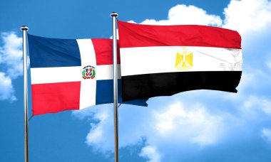 Mısır bayrak, 3d render ile Dominik Cumhuriyeti bayrağı