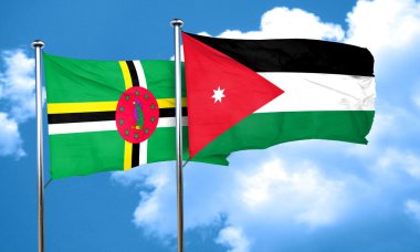 Dominika bayrak Jordan bayrak, 3d render ile