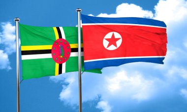 Kuzey Kore bayrağı, 3d render ile Dominika bayrak