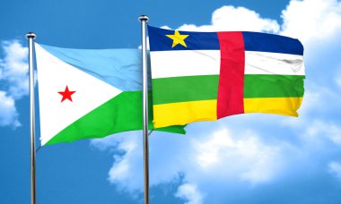 Orta Afrika Cumhuriyeti bayrağı, 3d render ile Cibuti bayrağı