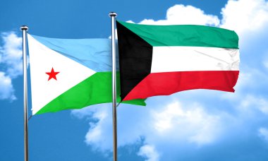 Kuveyt bayrağı, 3d render ile Cibuti bayrağı