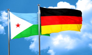 Cibuti bayrağı Almanya bayrağı, 3d render ile
