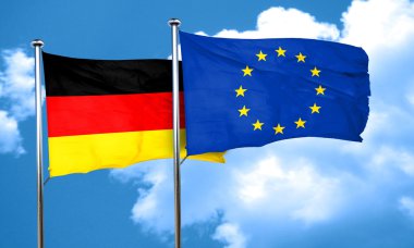 Avrupa Birliği bayrağı, 3d render ile Alman bayrağı