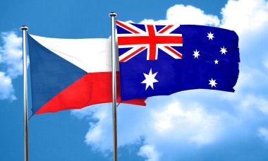 Avustralya bayrağı, 3d render bayrakla Çekoslovakya