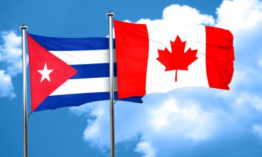 Küba bayrağı Kanada bayrağı, 3d render ile