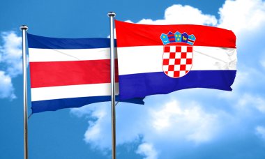 Hırvatistan bayrağı, 3d render bayrakla Kosta Rika
