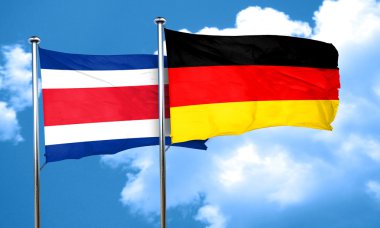 Kosta Rika bayrak Almanya bayrağı, 3d render ile