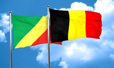 Kongo bayrak Belçika bayrağı, 3d render ile