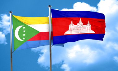 Kamboçya bayrağı, 3d render ile Komor bayrağı