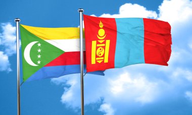 Moğolistan bayrağı, 3d render ile Komor bayrağı