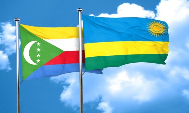 Ruanda bayrak, 3d render ile Komor bayrağı