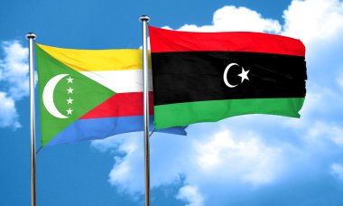 Libya bayrağı, 3d render ile Komor bayrağı