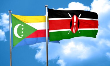 Kenya bayrak, 3d render ile Komor bayrağı