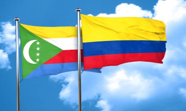 Kolombiya bayrak, 3d render ile Komor bayrağı