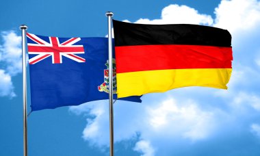 Almanya bayrağı, 3d render ile Cayman Adaları bayrağı