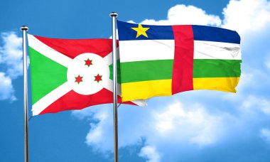Orta Afrika Cumhuriyeti bayrağı, 3d render ile Burundi bayrağı