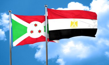 Burundi bayrağı Mısır bayrağı, 3d render ile