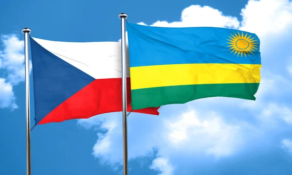 Czechoslovakia bandera con bandera de Ruanda, representación 3D —  Fotos de Stock