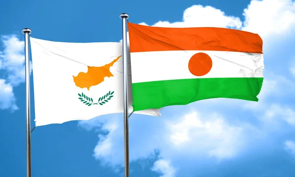 Cyprus flag with Niger flag, 3D rendering