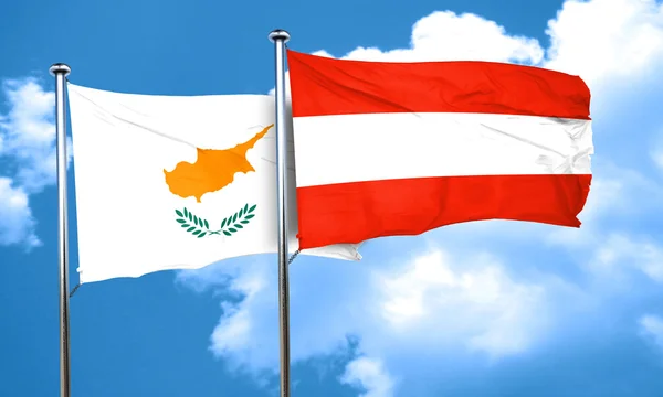 Cyprus flag with Austria flag, 3D rendering