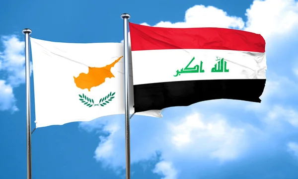 Ciprusi zászló Irak zászló, 3d-leképezés — Stock Fotó