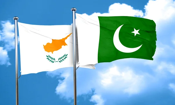 Cyprus flag with Pakistan flag, 3D rendering — Stock Photo, Image