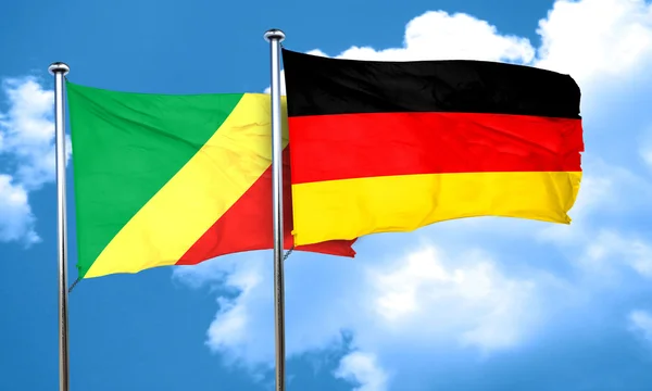 Flaga Flaga Konga z Niemcami, renderowania 3d — Zdjęcie stockowe