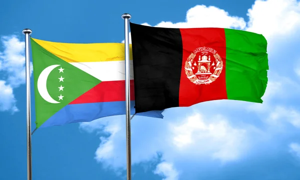 Comore-szigeteki zászló Afganisztán zászló, 3d-leképezés — Stock Fotó