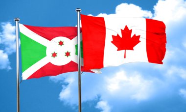 Burundi bayrağı Kanada bayrağı, 3d render ile