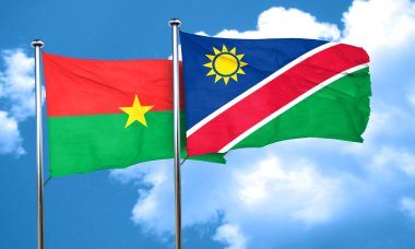 Burkina Faso bayrak Namibya bayrak, 3d render ile