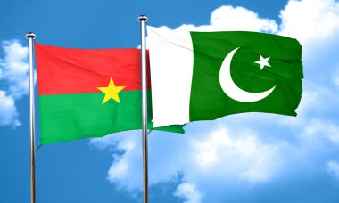 Burkina Faso bayrak Pakistan bayrağı, 3d render ile