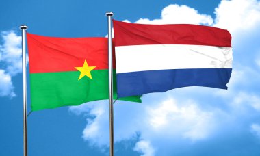Burkina Faso bayrak Hollanda bayrağı, 3d render ile