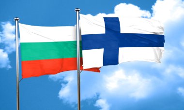 Bulgaristan bayrağı Finlandiya bayrağı, 3d render ile