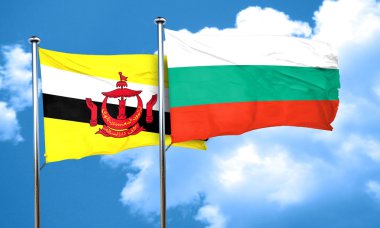 Bulgaristan bayrağı, 3d render ile Brunei bayrağı