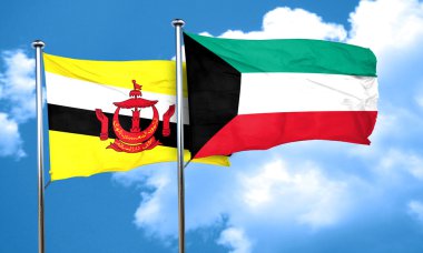 Kuveyt bayrağı, 3d render ile Brunei bayrağı