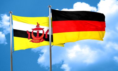 Almanya bayrağı, 3d render ile Brunei bayrağı