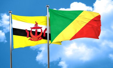 Kongo bayrak, 3d render ile Brunei bayrağı