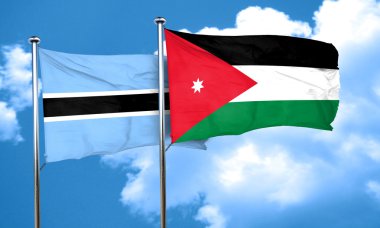 Jordan bayrak, 3d render ile Botsvana bayrağı