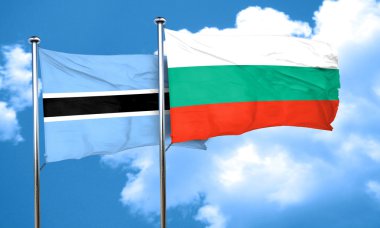 Bulgaristan bayrağı, 3d render ile Botsvana bayrağı