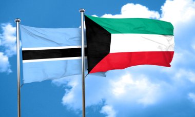 Kuveyt bayrağı, 3d render ile Botsvana bayrağı