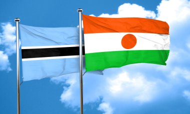 Nijer bayrak, 3d render ile Botsvana bayrağı