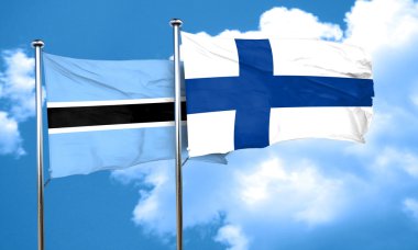 Botsvana bayrağı Finlandiya bayrağı, 3d render ile