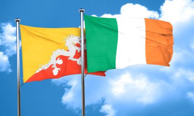 İrlanda bayrağı, 3d render ile Bhutan bayrağı