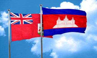 Kamboçya bayrağı, 3d render ile Bermuda bayrak