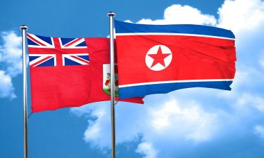 Kuzey Kore bayrağı, 3d render ile Bermuda bayrak